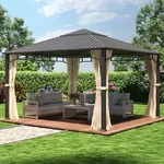 TOOLPORT Sunset 4x4 m Hardtop Gartenpavillon, inkl. 4 Seitenteile,...