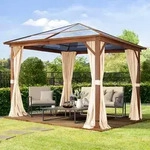 TOOLPORT Forest 3x3 m Hardtop Gartenpavillon, inkl. 4 Seitenteile,...