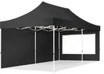 TOOLPORT 3x6m Stahl Faltpavillon, inkl. 2 Seitenteile, schwarz - (59356)
