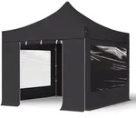 TOOLPORT 3x3m Stahl Faltpavillon, inkl. 4 Seitenteile, schwarz - (600108)