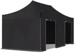 TOOLPORT 3x6m Stahl Faltpavillon, inkl. 4 Seitenteile, schwarz - (600122)
