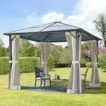 TOOLPORT Moonlight 3x3m Hardtop Gartenpavillon, inkl. 4 Seitenteile, Cream -...