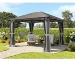 TOOLPORT Moonlight 3x3,65 m Hardtop-Gartenpavillon, inkl. 4 Seitenteile, Grey -