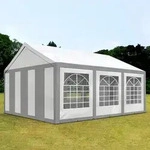 TOOLPORT FLEX 3x6m Partyzelt, PE-Plane, grau-wei&szlig; - (91120)