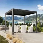 PRIMEYARD Luma 3,5x3m Pergola in anthrazit; mit Lamellendach in anthrazit -