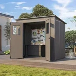 PRIMEYARD 213 x 145 cm Kunststoffger&auml;tehaus, anthrazit - (GFPV01168)