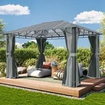 TOOLPORT Sunset 3x4m Hardtop Gartenpavillon, inkl. 4 Seitenteile, mid grey -...