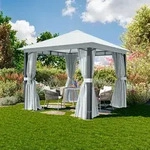 TOOLPORT Sunset 3x3 m Softtop Gartenpavillon, inkl. 4 Seitenteile, stone -...