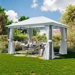 TOOLPORT Sunset 3x4 m Softtop Gartenpavillon, inkl. 4 Seitenteile, stone -...