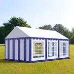 TOOLPORT PRO 4x6m Partyzelt, PVC-Plane, blau-wei&szlig; - (6098)