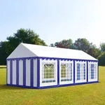 TOOLPORT PRO 4x8m Partyzelt, PVC-Plane, blau-wei&szlig; - (6108)