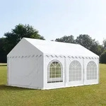 TOOLPORT PRO 4x6m Partyzelt, PVC-Plane, wei&szlig;, mit Bodenrahmen - (7210)