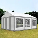 TOOLPORT FLEX 4x6m Partyzelt, PE-Plane, grau-wei&szlig; - (91121)
