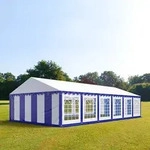 TOOLPORT PRO 6x12m Partyzelt, PVC-Plane, blau-wei&szlig; - (6057)