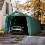 TOOLPORT 3,3x6m Zeltgarage, PVC-Plane, dunkelgr&uuml;n, mit Statik (Erduntergrund) -