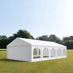 TOOLPORT PRO 5x10m Partyzelt, PVC-Plane, wei&szlig;, mit Bodenrahmen - (7175)