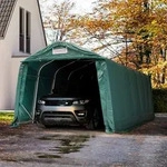 TOOLPORT 3,3x7,2m Zeltgarage, PVC-Plane, dunkelgr&uuml;n, mit Statik...