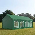 TOOLPORT PRO 4x8m Partyzelt, PVC-Plane, dunkelgr&uuml;n, mit Bodenrahmen - (7202)