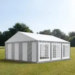 TOOLPORT PRO 5x6m Partyzelt, PVC-Plane, grau-wei&szlig; - (6089)