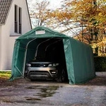 TOOLPORT 3,3x4,8m Zeltgarage, PVC-Plane, dunkelgr&uuml;n, mit Statik...