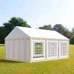 TOOLPORT PRO 3x6m Partyzelt, PVC-Plane, beige-wei&szlig; - (6148)