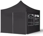TOOLPORT 3x3m Stahl Faltpavillon, inkl. 4 Seitenteile, schwarz - (581830)