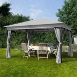 TOOLPORT Sunset 3x4 m Softtop Gartenpavillon, inkl. 4 Seitenteile, stone - (300042)