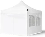 TOOLPORT 3x3m Stahl Faltpavillon, inkl. 4 Seitenteile, wei&szlig; - (581829)