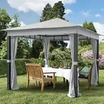 TOOLPORT Sunset 3x3 m Softtop Gartenpavillon, inkl. 4 Seitenteile, stone -...