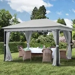 TOOLPORT Sunset 3x4 m Softtop Gartenpavillon, inkl. 4 Seitenteile, stone -...