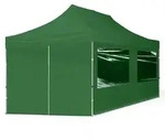 TOOLPORT 3x6m Aluminium Faltpavillon, inkl. 4 Seitenteile, dunkelgr&uuml;n -...