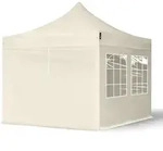 TOOLPORT 3x3m Stahl Faltpavillon, inkl. 4 Seitenteile, creme - (581833)
