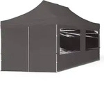 TOOLPORT 3x6m Aluminium Faltpavillon, inkl. 4 Seitenteile, dunkelgrau - (59025)