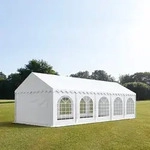 TOOLPORT PRO 4x10m Partyzelt, PVC-Plane, wei&szlig;, mit Bodenrahmen - (7195)
