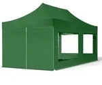TOOLPORT 3x6m Stahl Faltpavillon, inkl. 4 Seitenteile, dunkelgr&uuml;n - (59054)