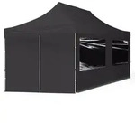 TOOLPORT 3x6m Aluminium Faltpavillon, inkl. 4 Seitenteile, schwarz - (59031)