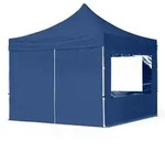 TOOLPORT 3x3m Aluminium Faltpavillon, inkl. 4 Seitenteile, dunkelblau - (59001)