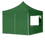TOOLPORT 3x3m Aluminium Faltpavillon, inkl. 4 Seitenteile, dunkelgr&uuml;n - (59008)