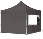 TOOLPORT 3x3m Aluminium Faltpavillon, inkl. 4 Seitenteile, dunkelgrau - (59006)