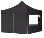 TOOLPORT 3x3m Aluminium Faltpavillon, inkl. 4 Seitenteile, schwarz - (59016)