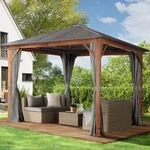 TOOLPORT Forest 3x3 m Hardtop Gartenpavillon, inkl. 4 Seitenteile, loft grey -