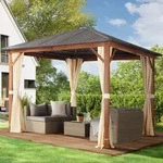 TOOLPORT Forest 3x3 m Hardtop Gartenpavillon, inkl. 4 Seitenteile,...