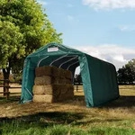 TOOLPORT 3,3x6m Weideunterstand, PVC-Plane, dunkelgr&uuml;n, Erdbefestigung -...