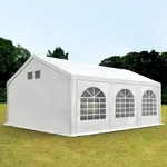 TOOLPORT FLEX 4x6m Partyzelt, PE-Plane, wei&szlig;, mit Bodenrahmen - (92102)