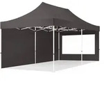 TOOLPORT 3x6m Stahl Faltpavillon, inkl. 2 Seitenteile, dunkelgrau - (59051)