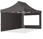 TOOLPORT 3x4,5m Stahl Faltpavillon, inkl. 2 Seitenteile, dunkelgrau - (59044)