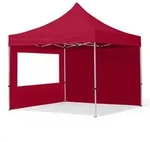 TOOLPORT 3x3m Aluminium Faltpavillon, inkl. 2 Seitenteile, rot - (59013)