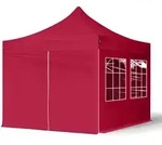 TOOLPORT 3x3m Stahl Faltpavillon, inkl. 4 Seitenteile, rot - (582631)