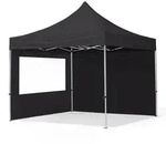 TOOLPORT 3x3m Aluminium Faltpavillon, inkl. 2 Seitenteile, schwarz - (59015)