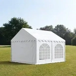 TOOLPORT PRO 3x4m Partyzelt, PVC-Plane, wei&szlig;, mit Bodenrahmen - (7242)